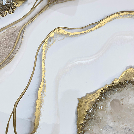 16 x 16 clear quartz resin geode